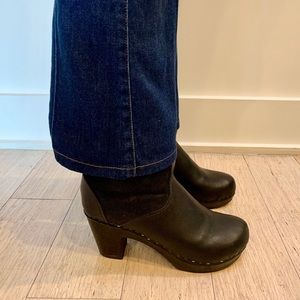 No. 6 5” Shearling Clog Boot on Mid Heel